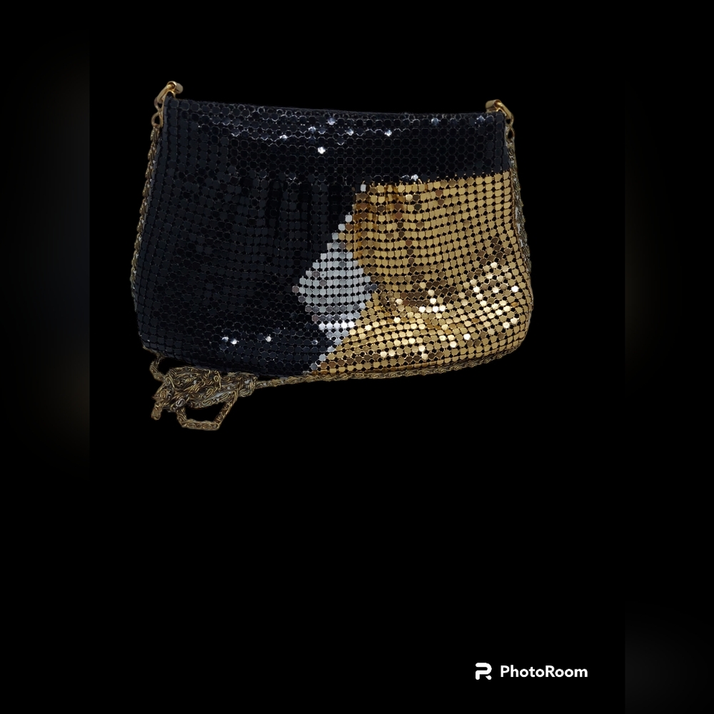 Bags by Warren Reed Gold,Black,Silver Mesh/Sequin Shoulder Bag/Crossbody